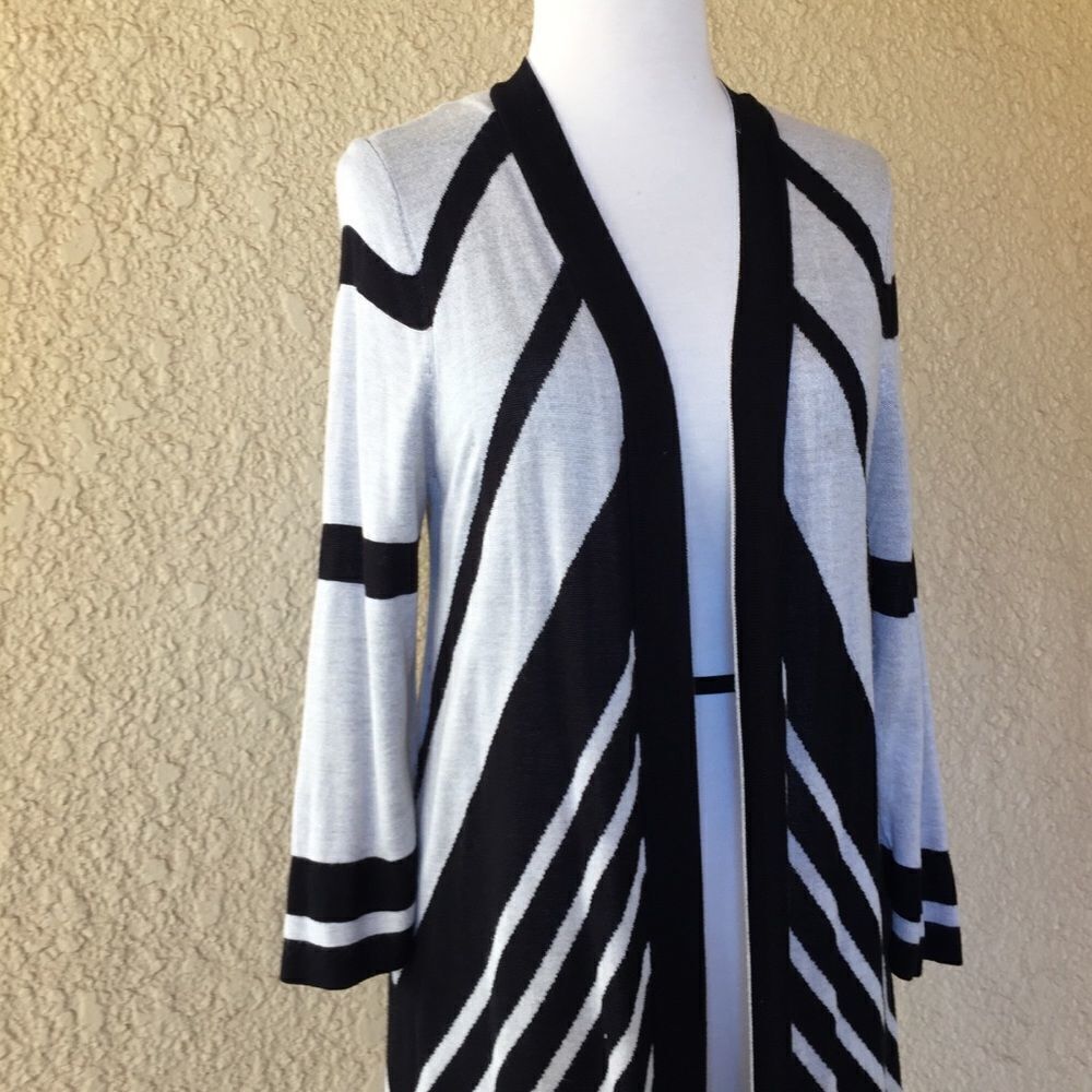 Chicos Black and White‎ Open Cardigan Women´s Size1 - Picture 2 of 8